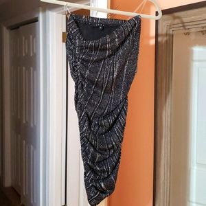 Silver black sm dress striped